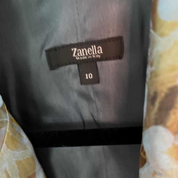 NWT Zanella Johanna Blazer Jacket 10 Yellow Green Floral Button Front Work Italy - Picture 6 of 12